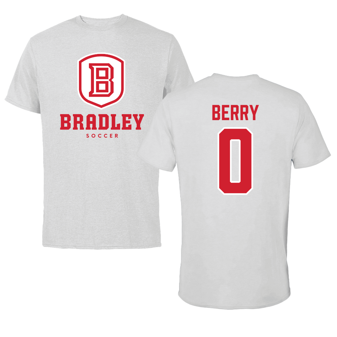 Bradley University Soccer Gray Tee - #0 Drew Berry