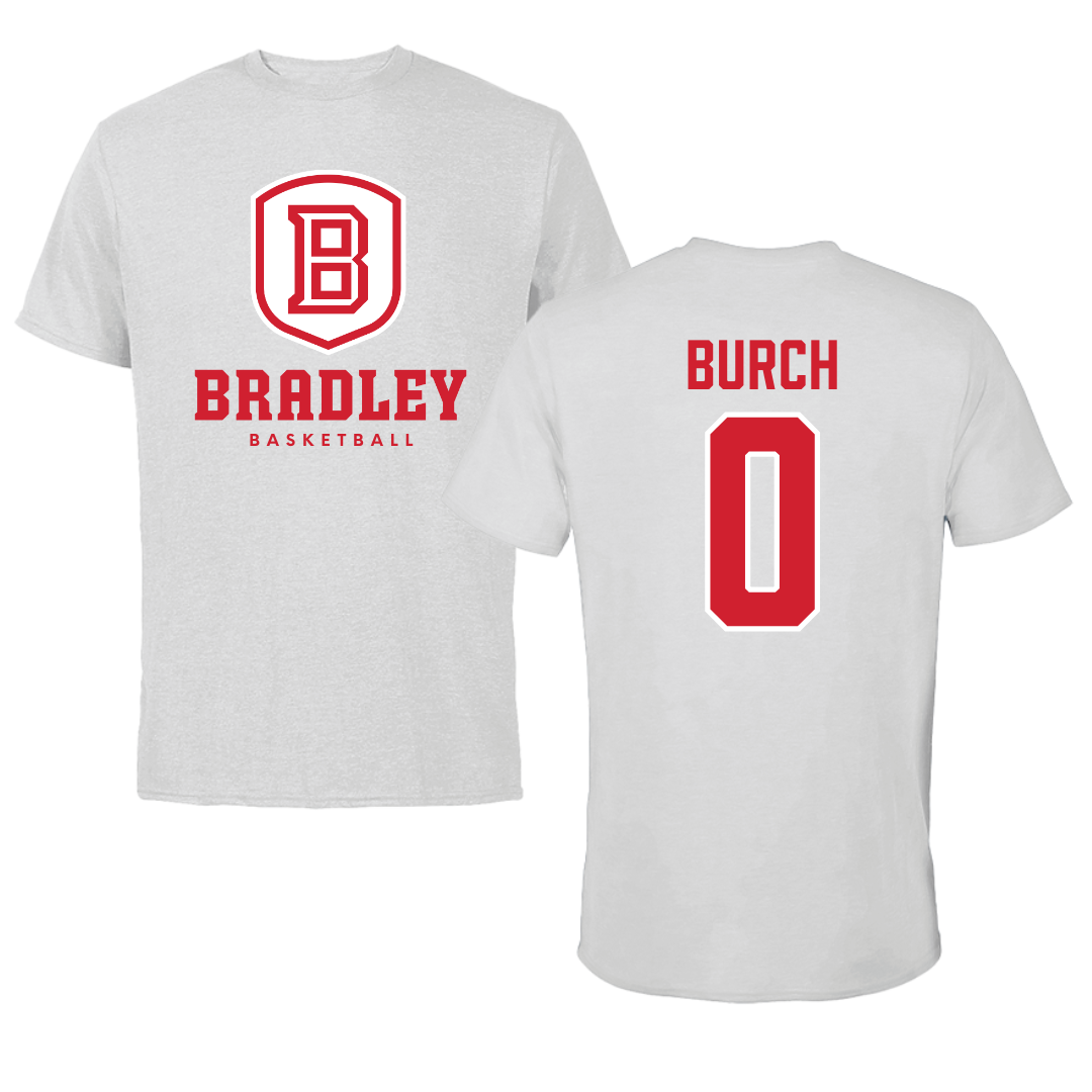 Bradley University Basketball Gray Tee - #0 Demarion Burch
