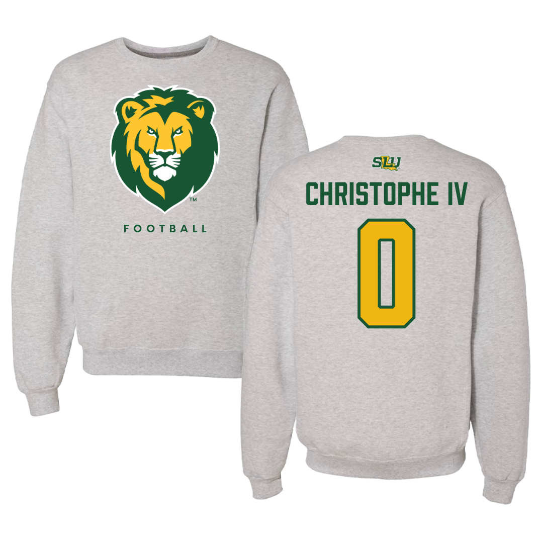 Southeastern Louisiana University Football Gray Crewneck  - #0 Herman Christophe IV