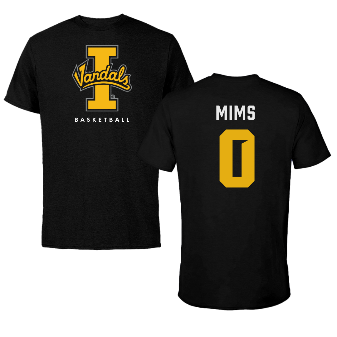 University of Idaho Basketball Black Vandals Tee - #0 Julius Mims