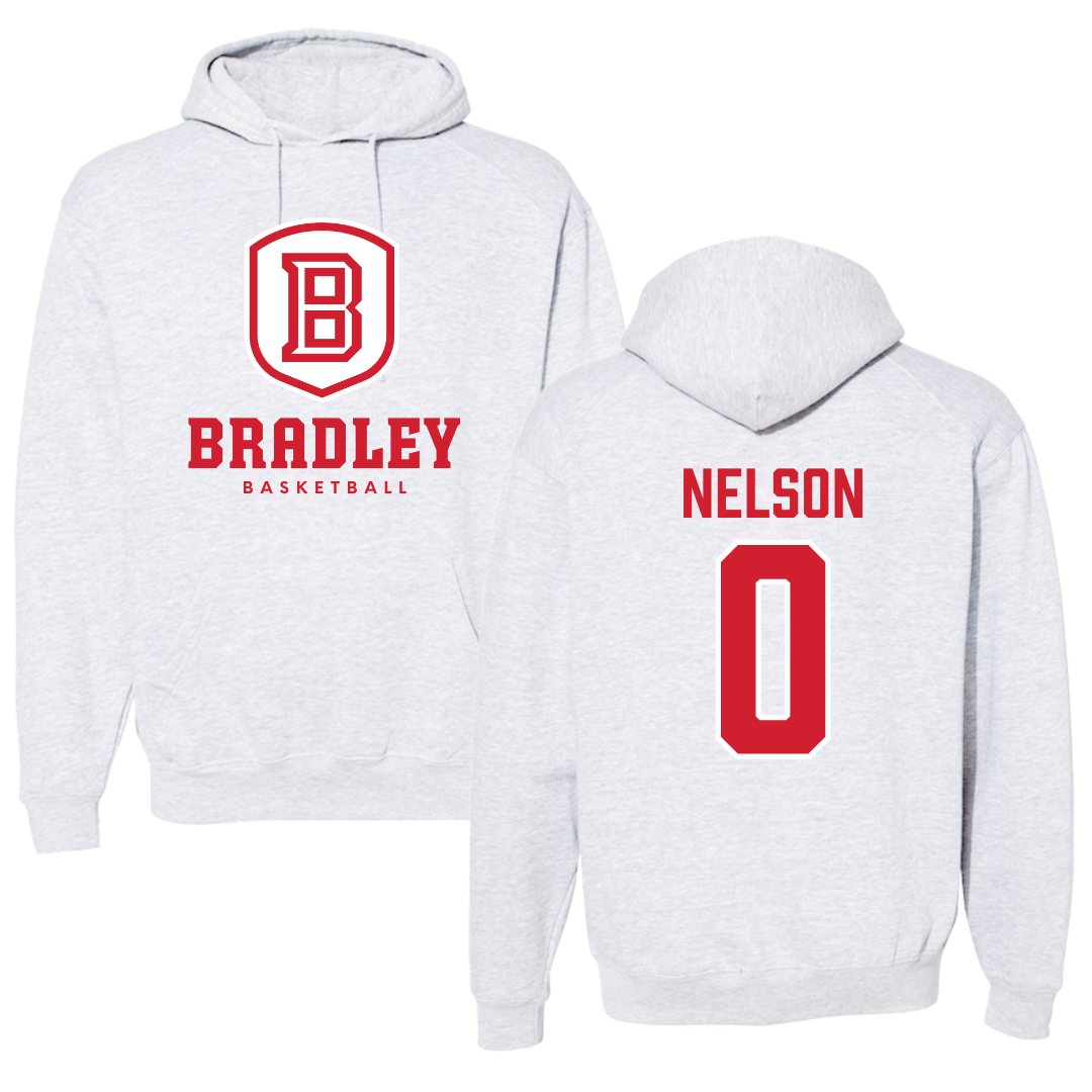 Bradley University Basketball Gray Hoodie  - #0 Kaylen Nelson