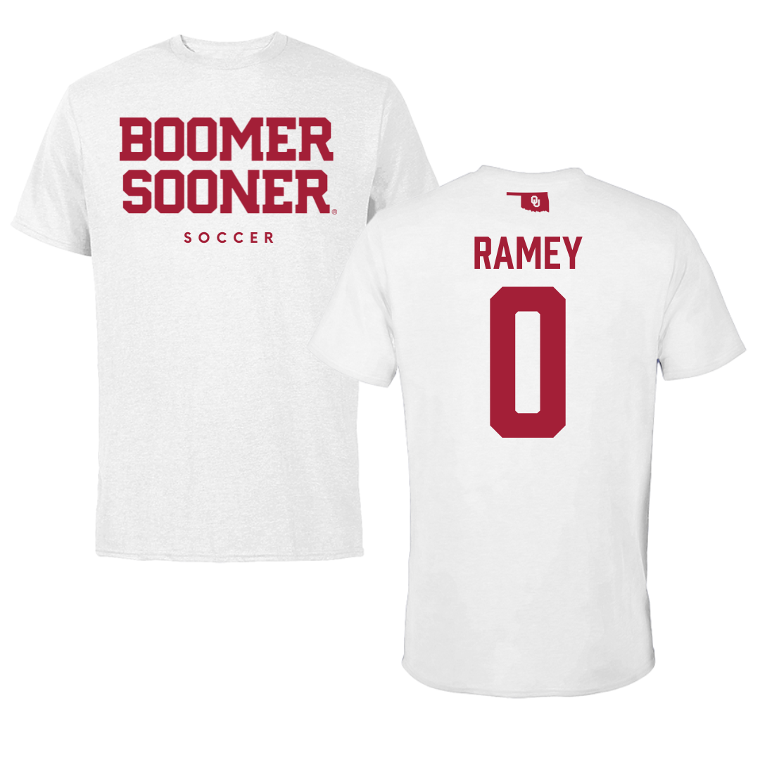 University of Oklahoma Soccer White Tee  - Olivia Ramey