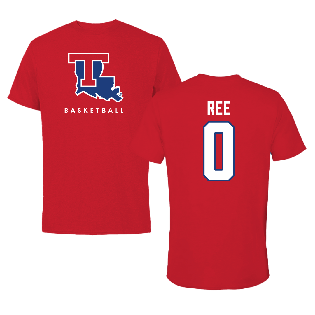 Louisiana Tech University Basketball Red Tee  - #0 Devin Ree