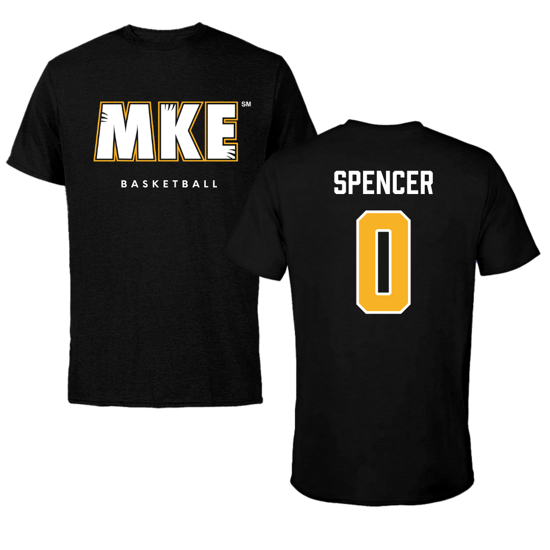 University of Wisconsin-Milwaukee Basketball Black Tee  - Pierce Spencer