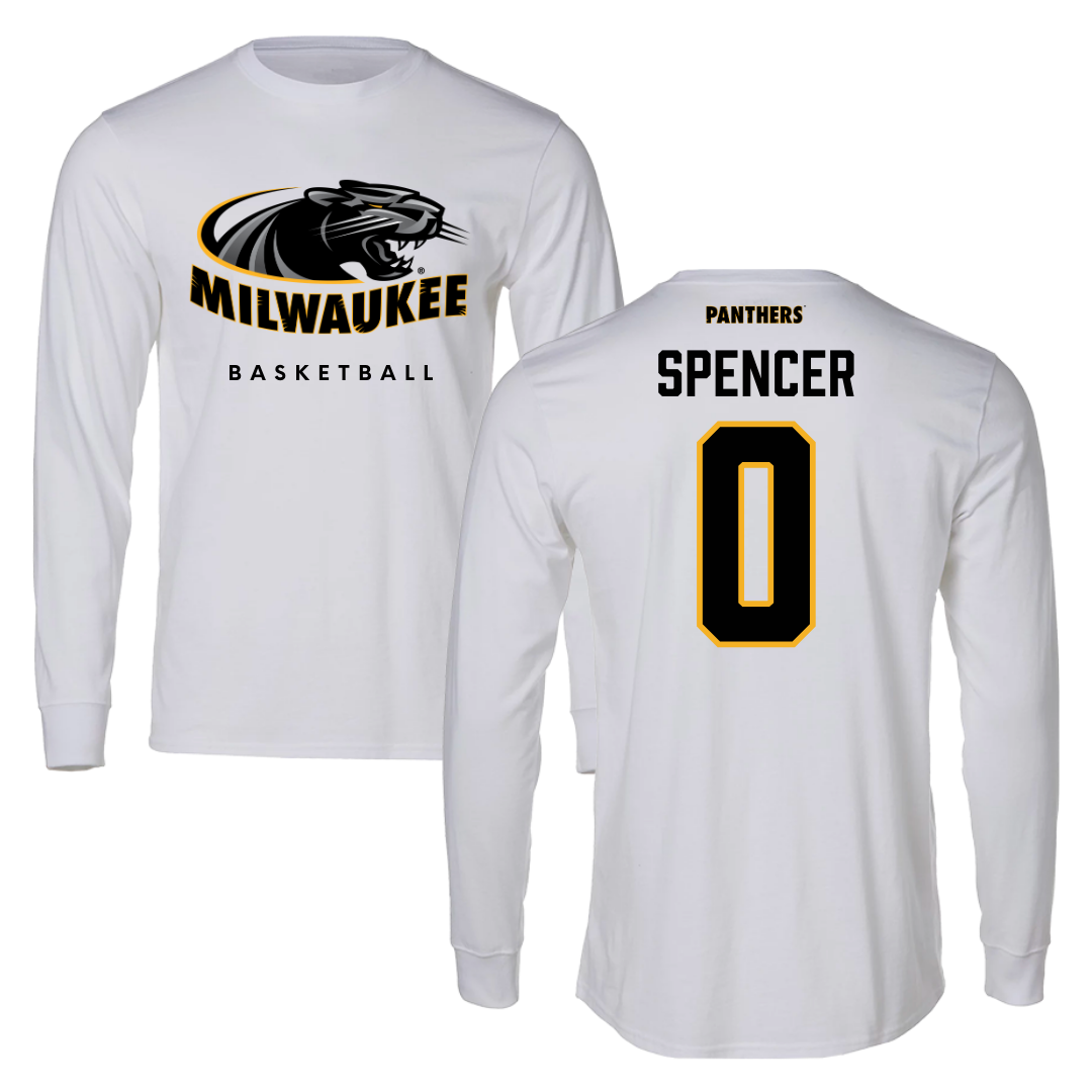 Universidad de Wisconsin-Milwaukee Baloncesto Blanco Manga Larga - Pierce Spencer