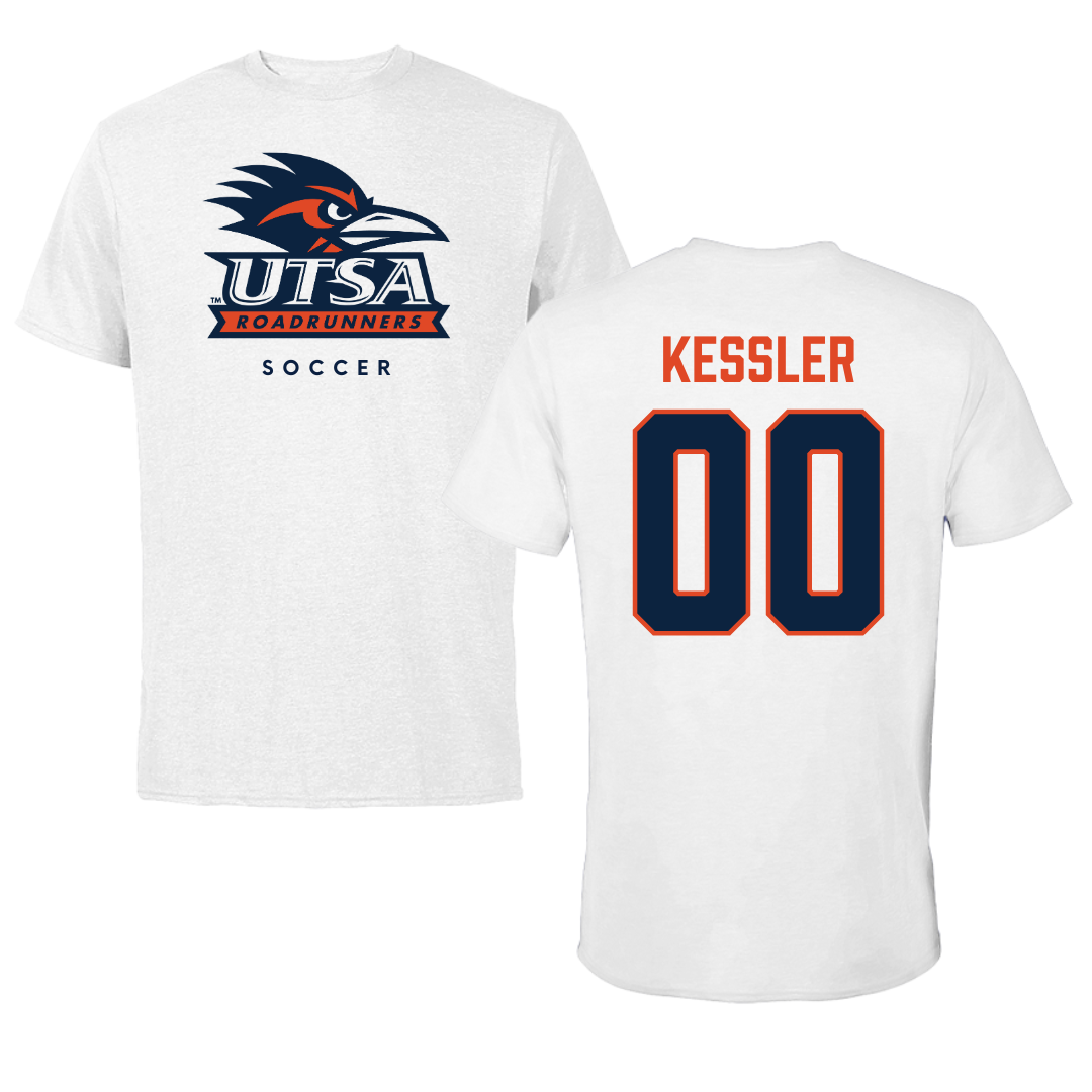 University of Texas at San Antonio Soccer White Tee  - #00 Jasmine Kessler