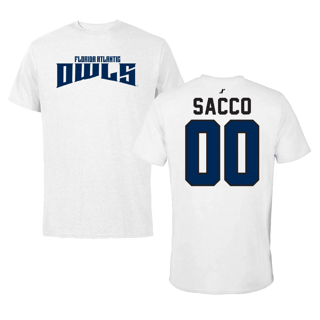 Florida Atlantic University Softball White Classic Performance Tee - #00 Gabby Sacco