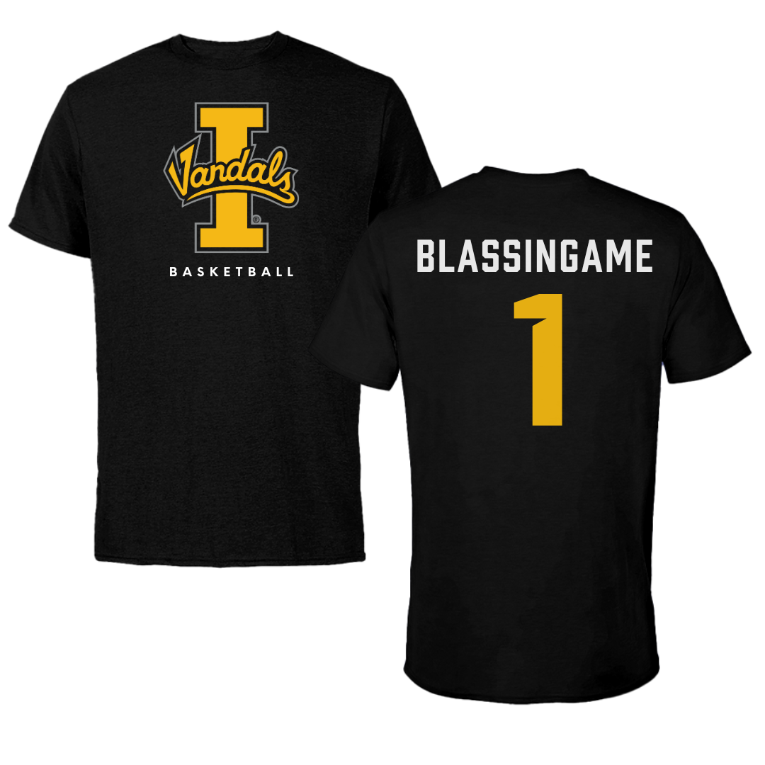 University of Idaho Basketball Black Vandals Tee - #1 Trevon Blassingame