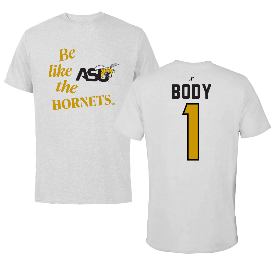 Alabama State University Football Light Gray Be Like Us Tee - #1 Andrew Body