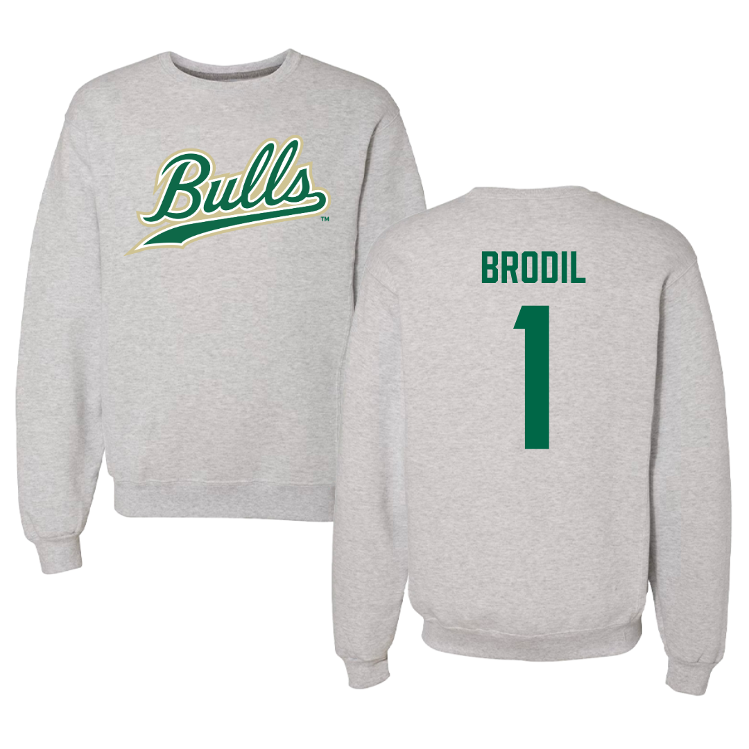University of South Florida Baseball Gray Crewneck  - #1 Marcus Brodil