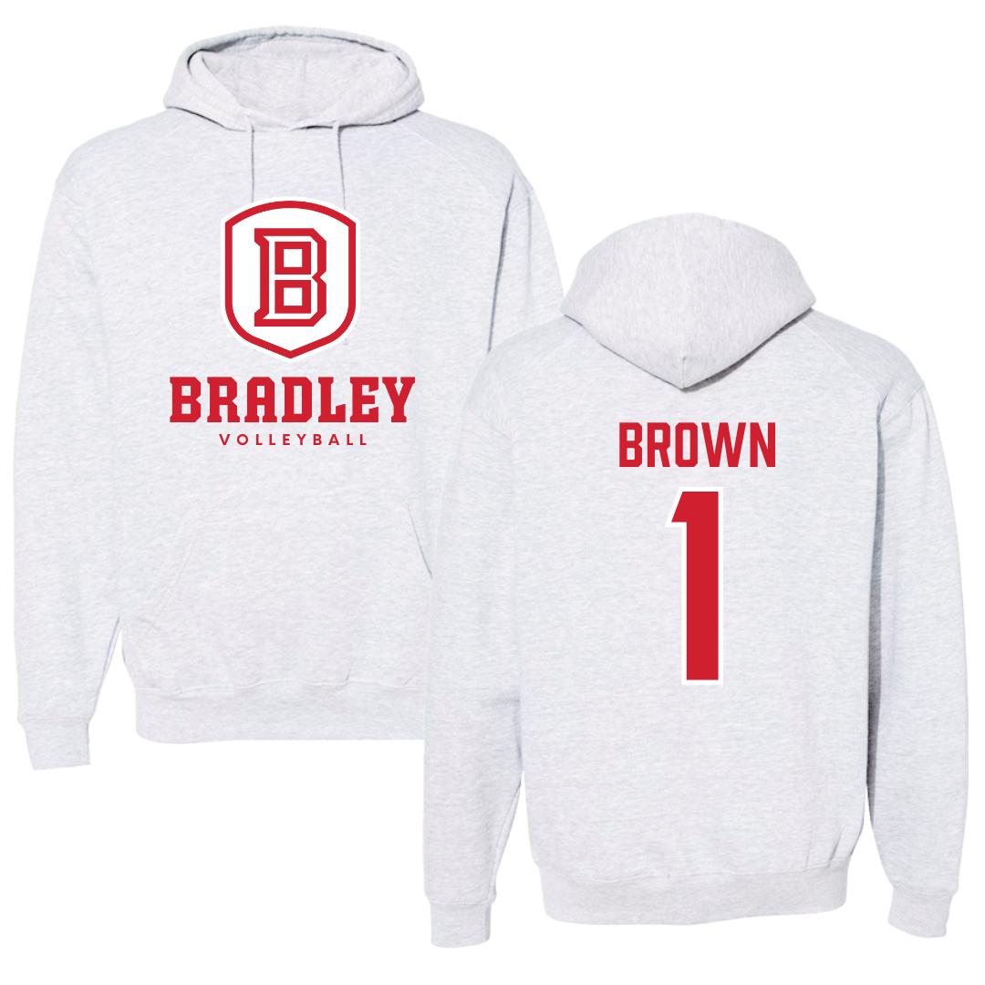Bradley University Volleyball Gray Hoodie  - #1 Corrie Brown