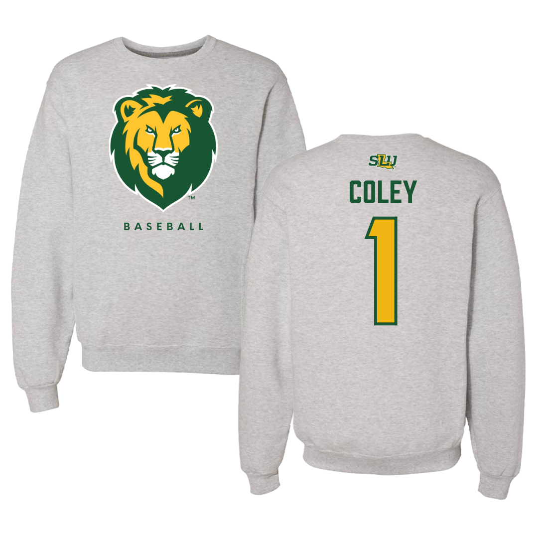 Southeastern Louisiana University Baseball Gray Crewneck  - #1 Parker Coley