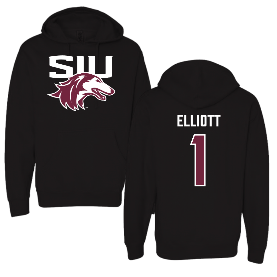 Southern Illinois University at Carbondale Football Black Hoodie  - #1 Romeir Elliott