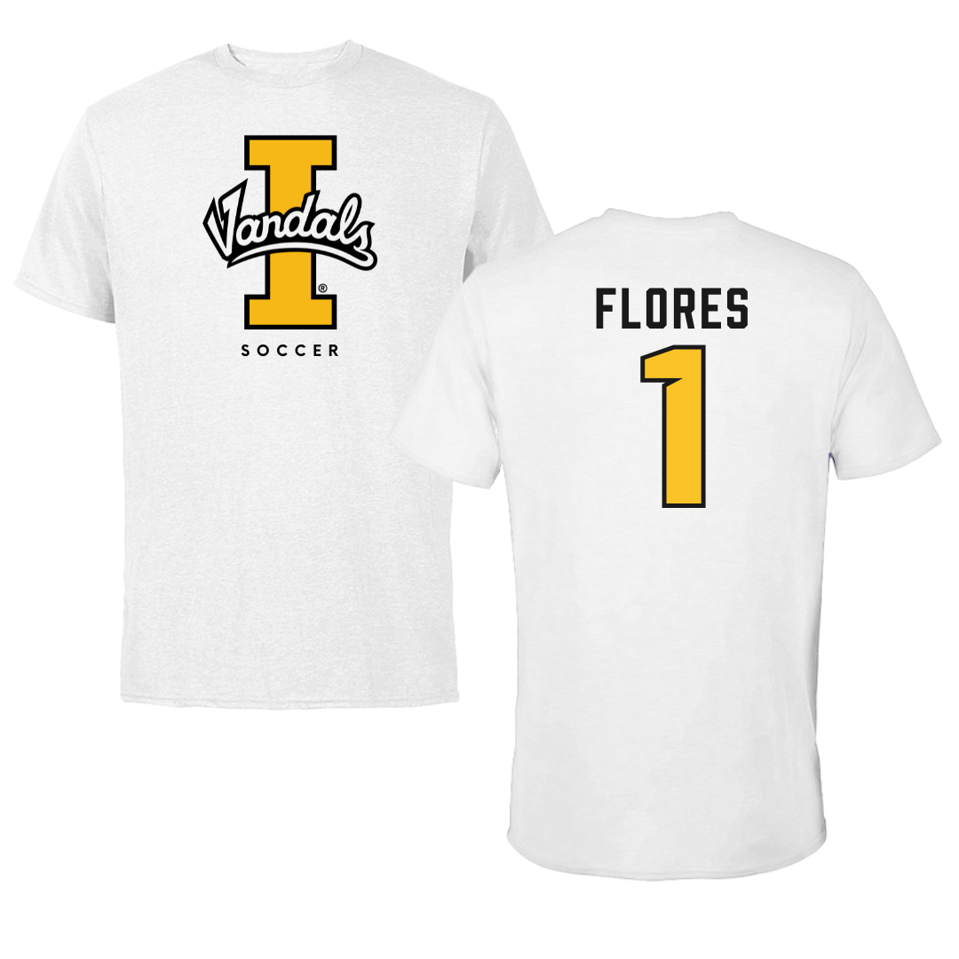 University of Idaho Soccer White Vandals Tee - #1 Paula Flores