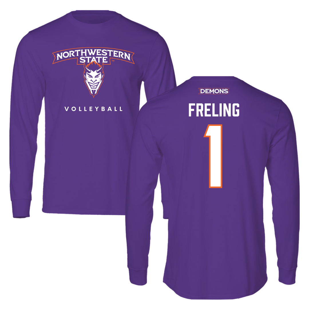 Northwestern State University Volleyball Purple Long Sleeve  - #1 Lorelei Freling