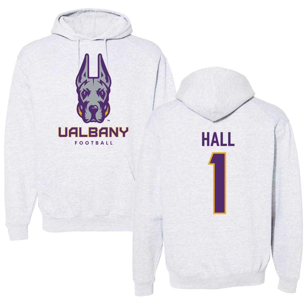 University at Albany Football Gray Hoodie  - #1 Aamir Hall
