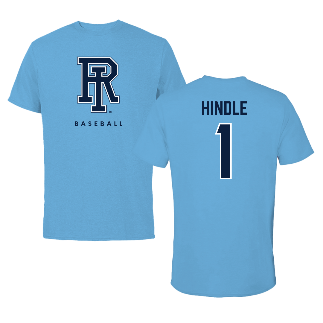 University of Rhode Island Baseball Carolina Blue Tee  - #1 Will Hindle