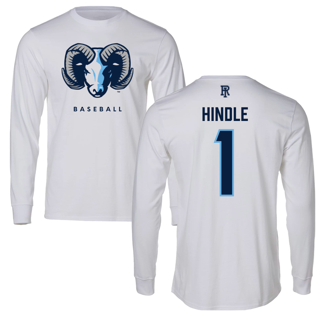 University of Rhode Island Baseball White Long Sleeve  - #1 Will Hindle