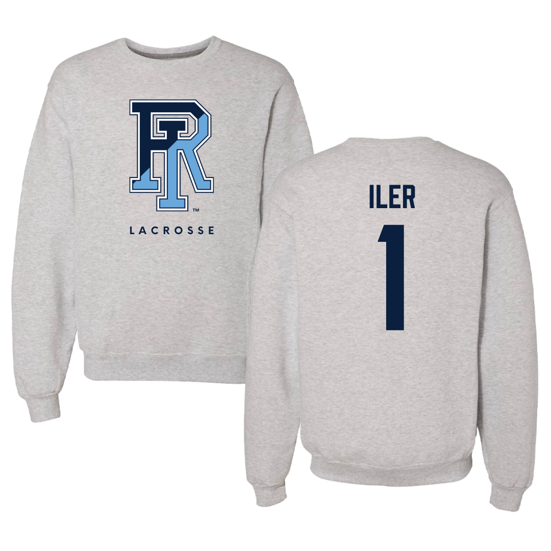 University of Rhode Island Lacrosse Gray Crewneck  - #1 Madison Iler
