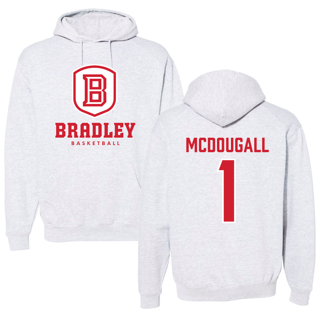 Bradley University Basketball Gray Hoodie  - #1 Claire McDougall