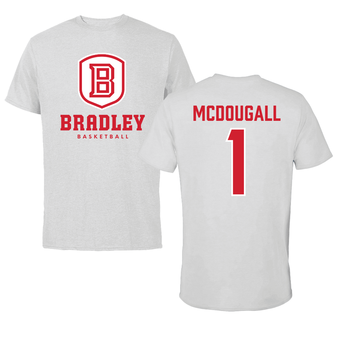 Bradley University Basketball Gray Tee - #1 Claire McDougall