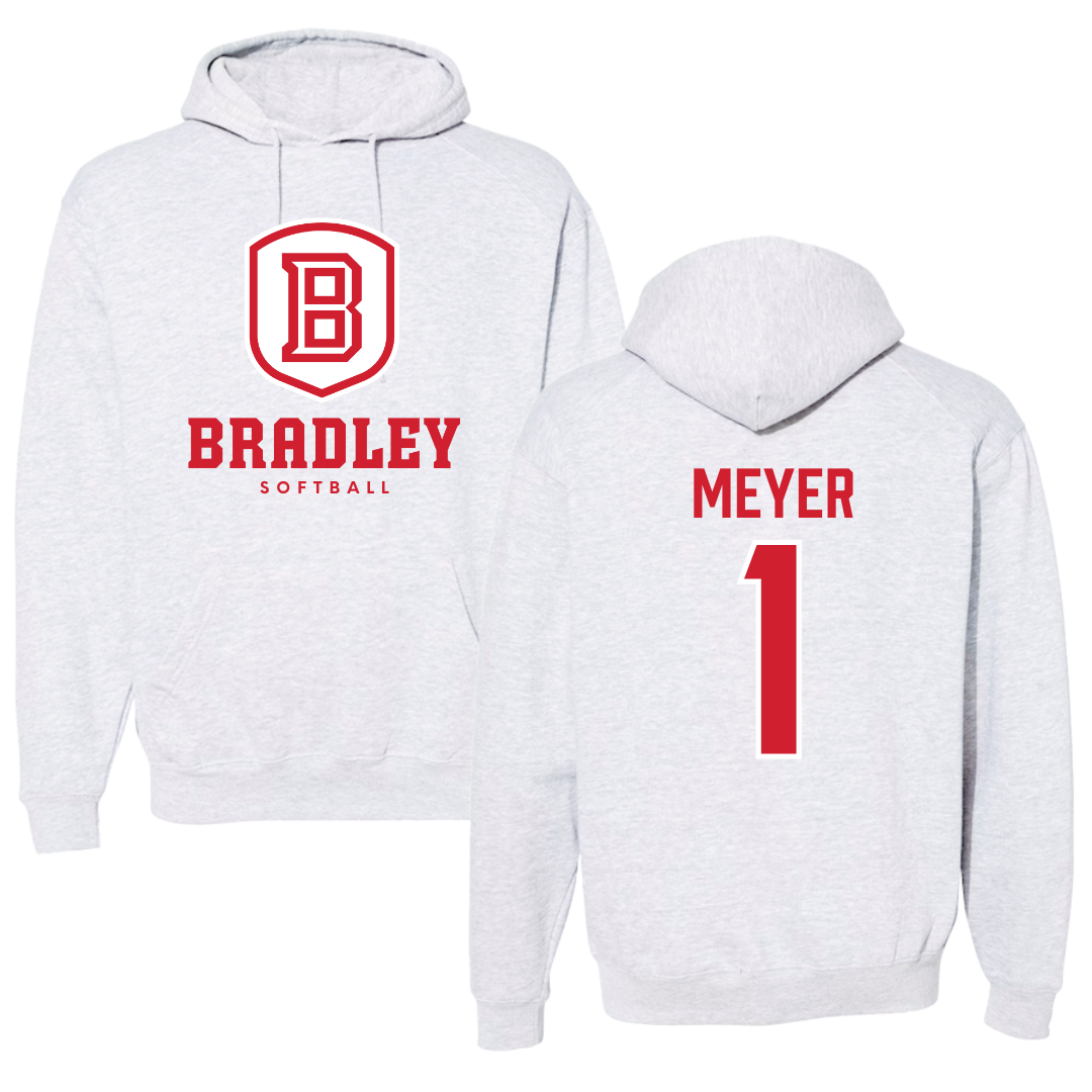 Bradley University Softball Gray Hoodie  - #1 Tori Meyer