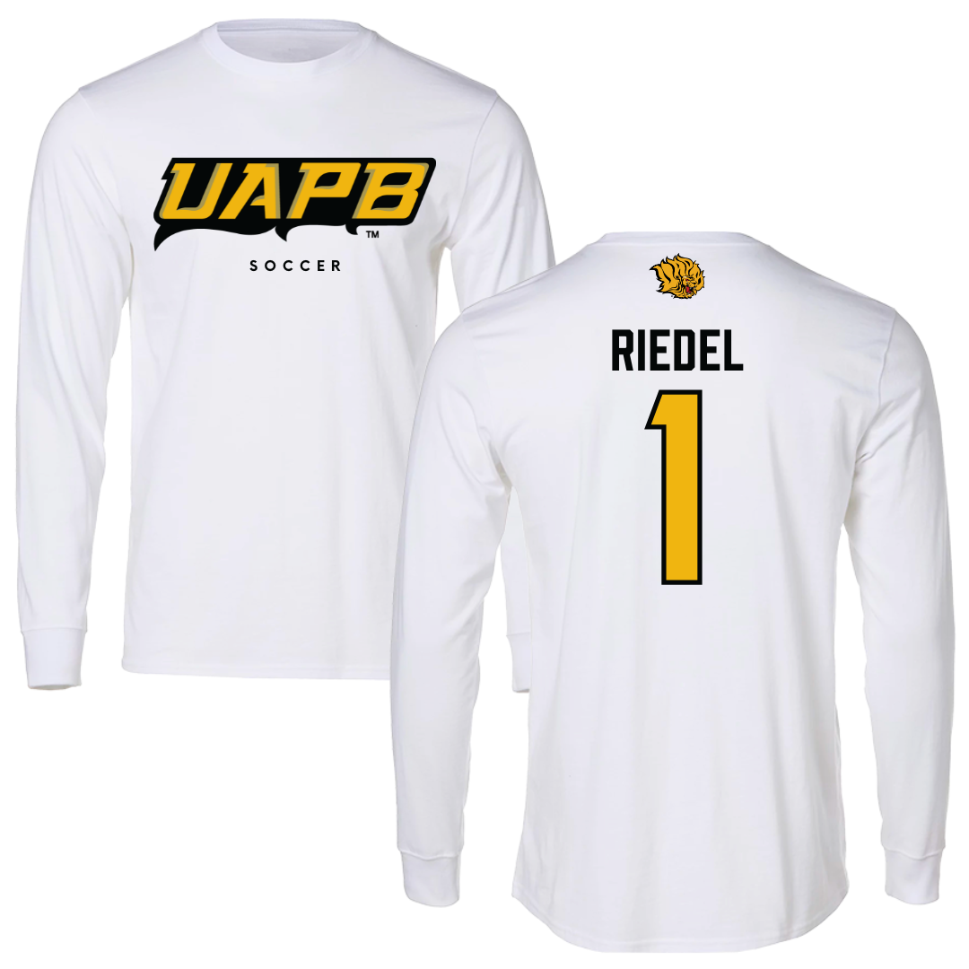 University of Arkansas-Pine Bluff Soccer White Long Sleeve  - #1 Makaila Riedel