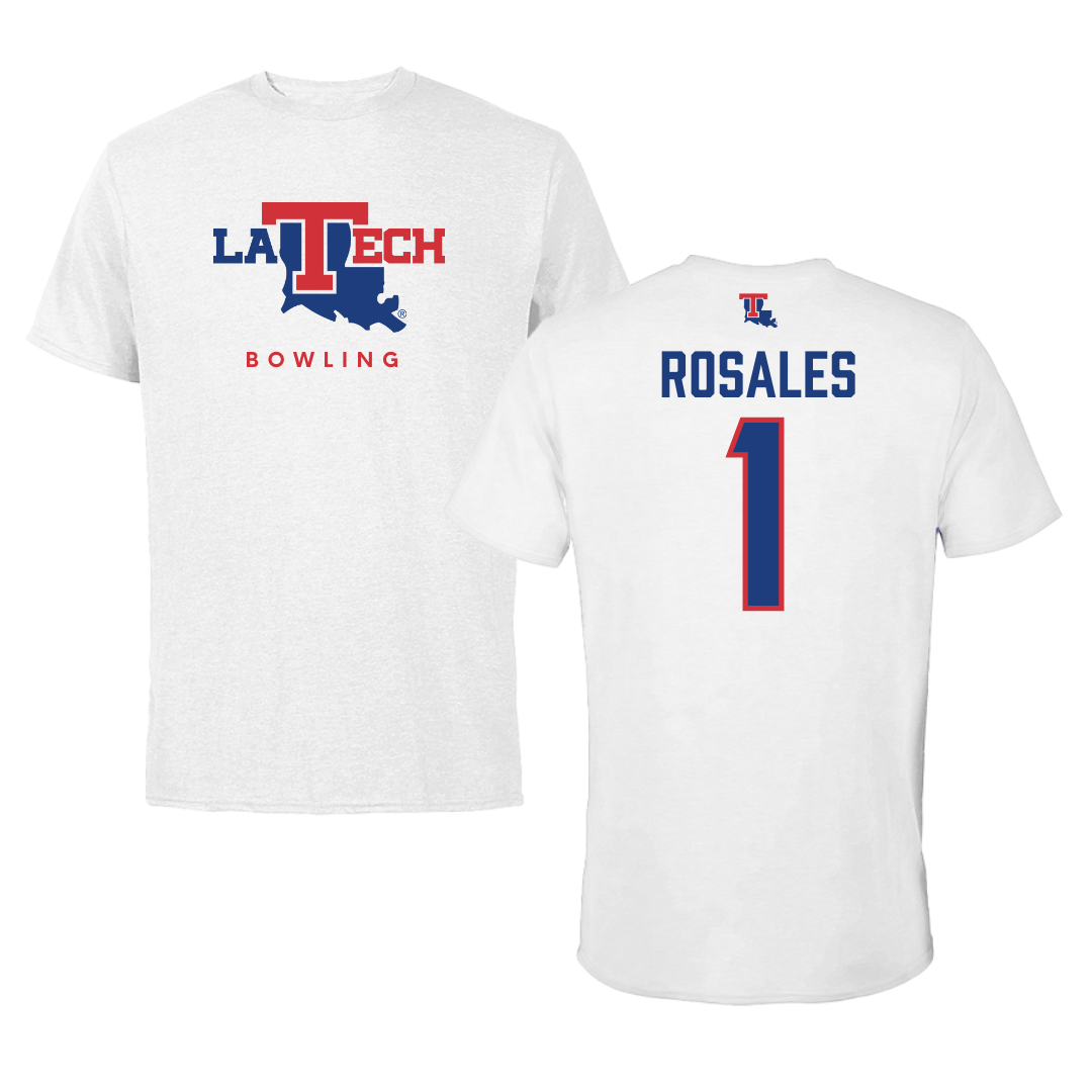 Louisiana Tech University Bowling White Tee  - #1 Patricia Rosales