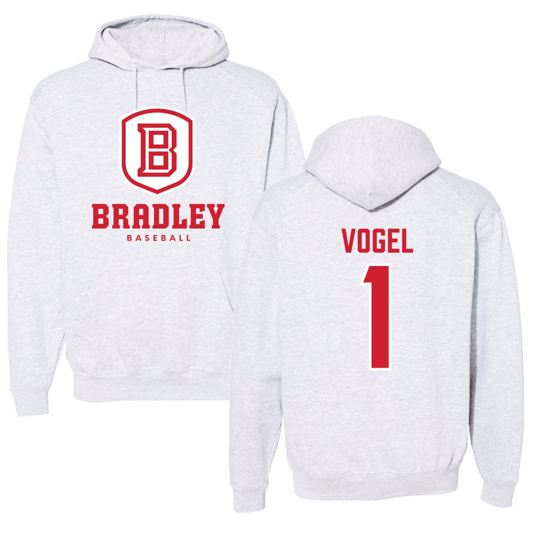 Bradley University Baseball Gray Hoodie  - #1 Ryan Vogel