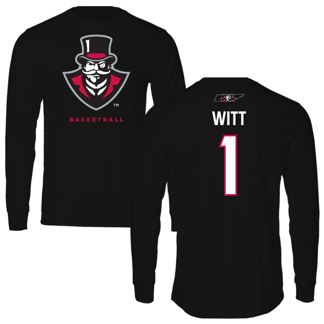 Austin Peay State University Basketball Black Mascot Long Sleeve - #1 Sai Witt