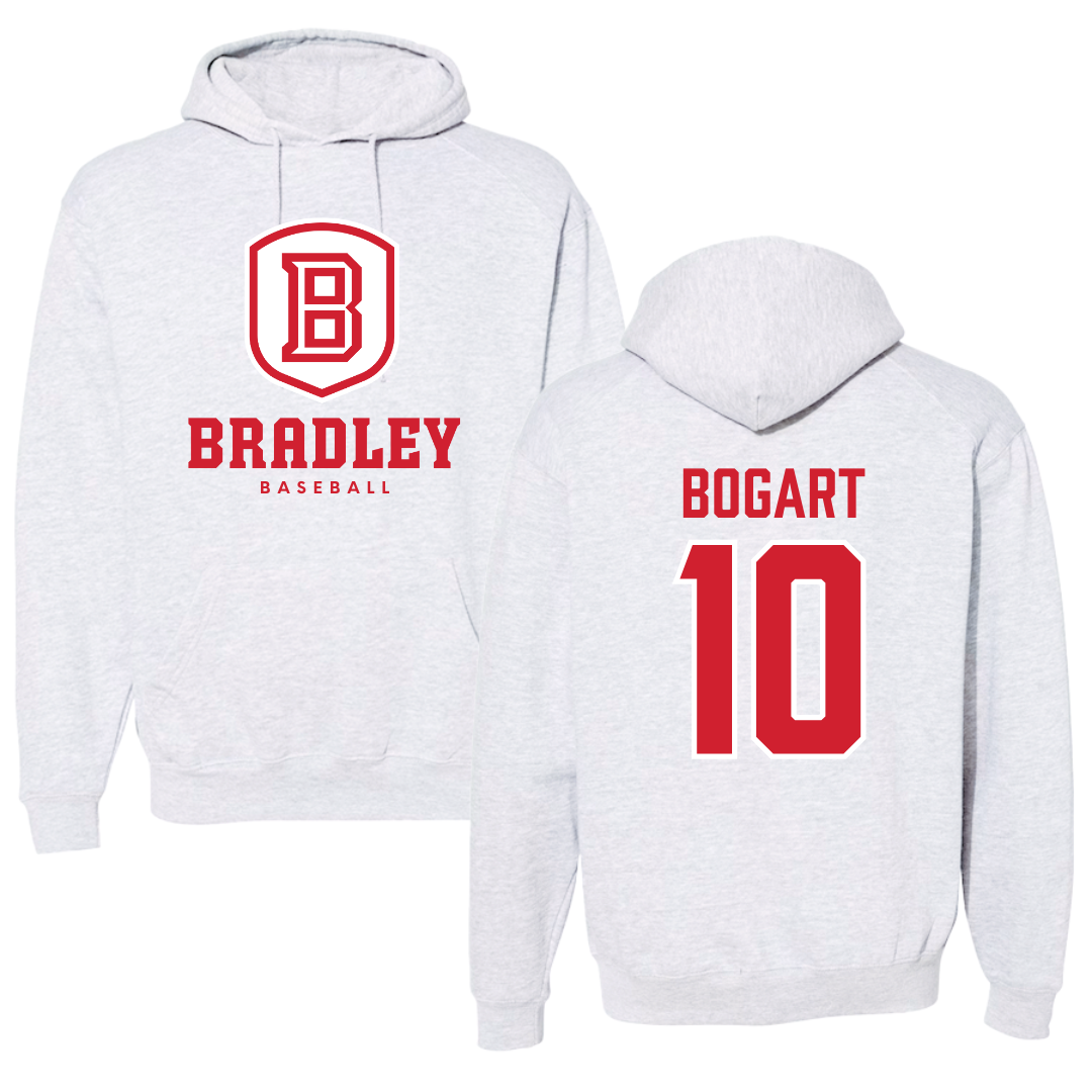 Bradley University Baseball Gray Hoodie  - #10 JD Bogart