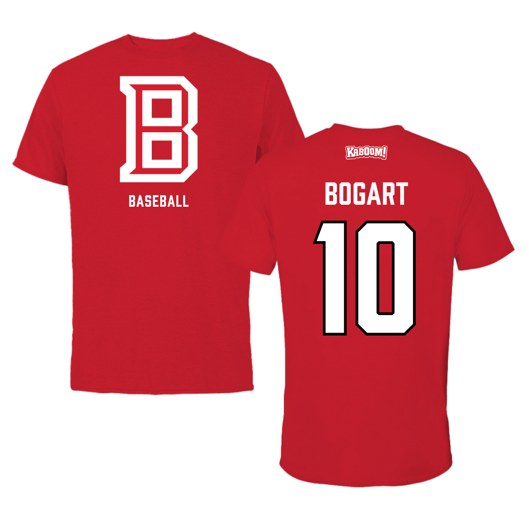 Bradley University Baseball Red Block Tee - #10 JD Bogart