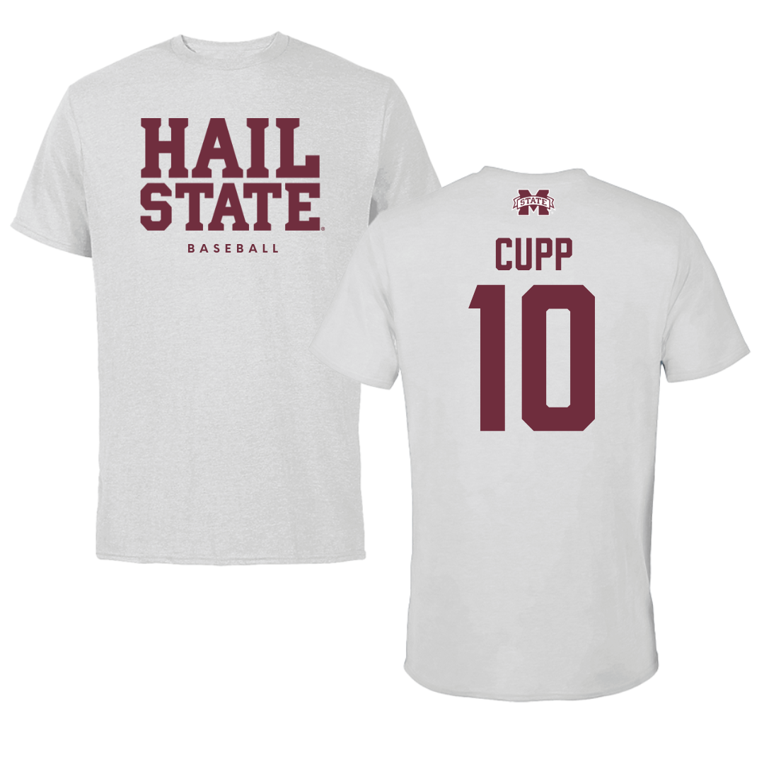 Mississippi State University Baseball Solid Athletic Gray Tee  - #10 Dylan Cupp