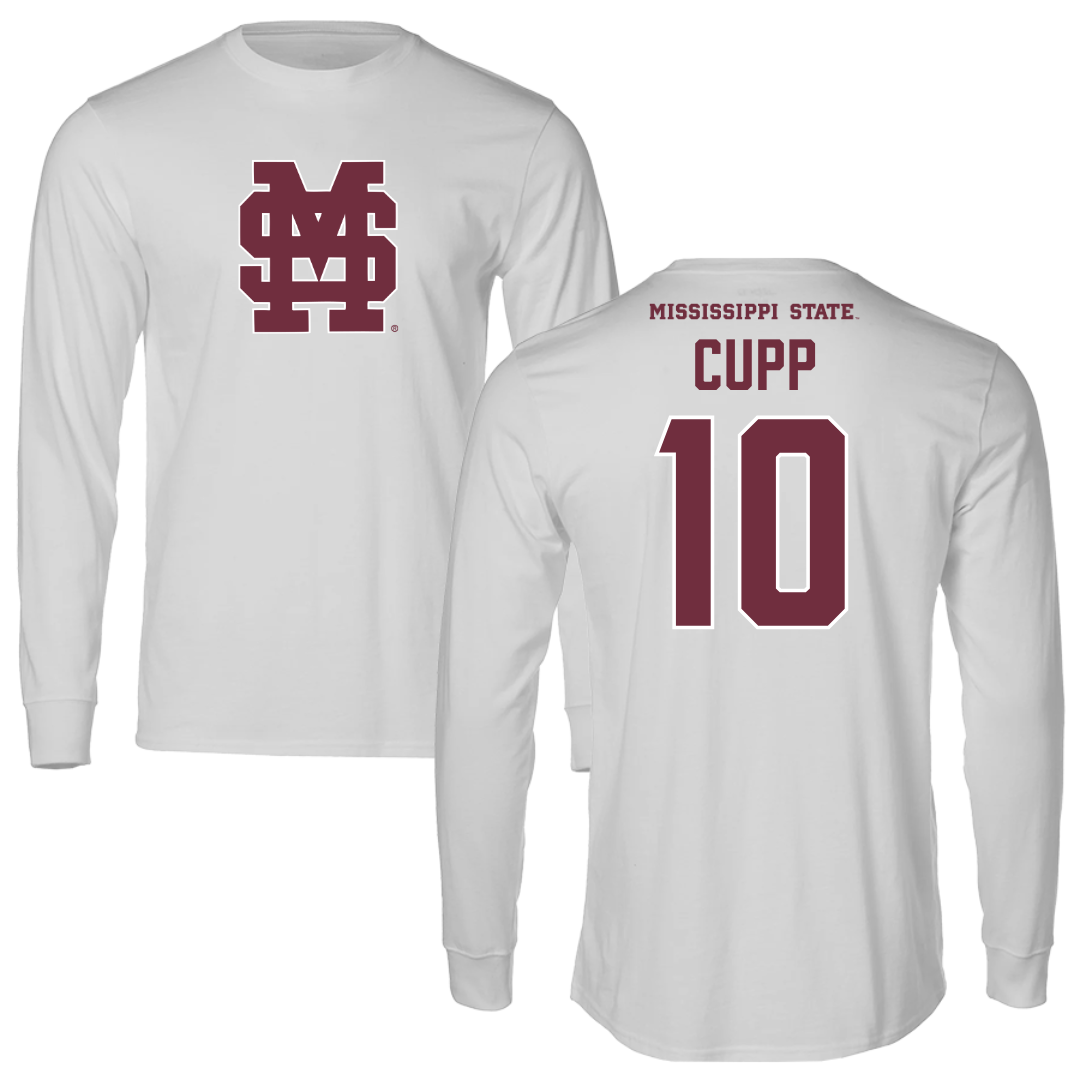 Mississippi State University Baseball Light Gray Baseball Long Sleeve  - #10 Dylan Cupp