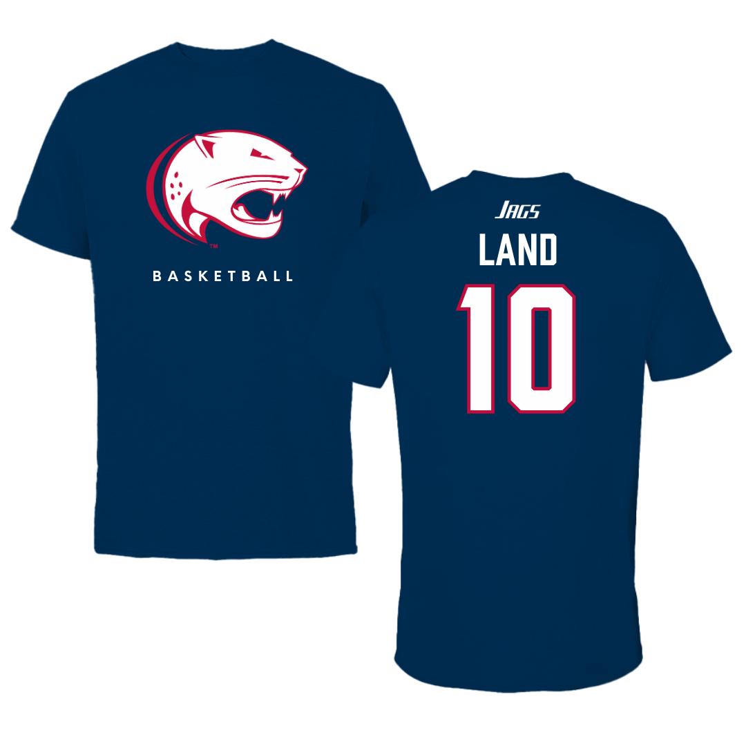 University of South Alabama Basketball Navy Tee  - #10 Maxwell Land