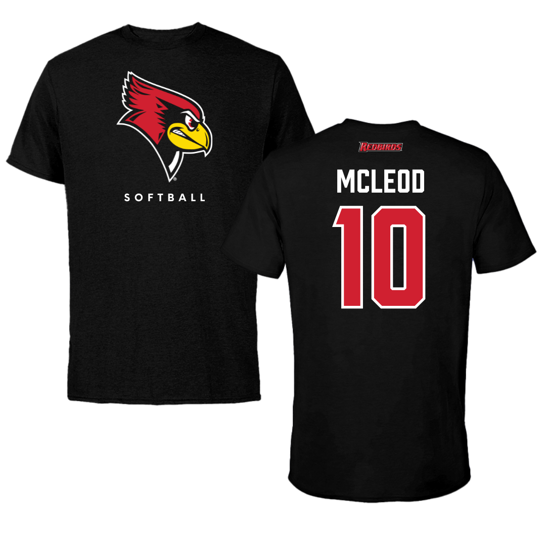 Illinois State University Softball Black Tee  - #10 Paige McLeod