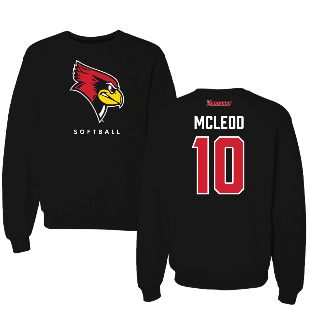 Illinois State University Softball Black Mascot Crewneck  - #10 Paige McLeod