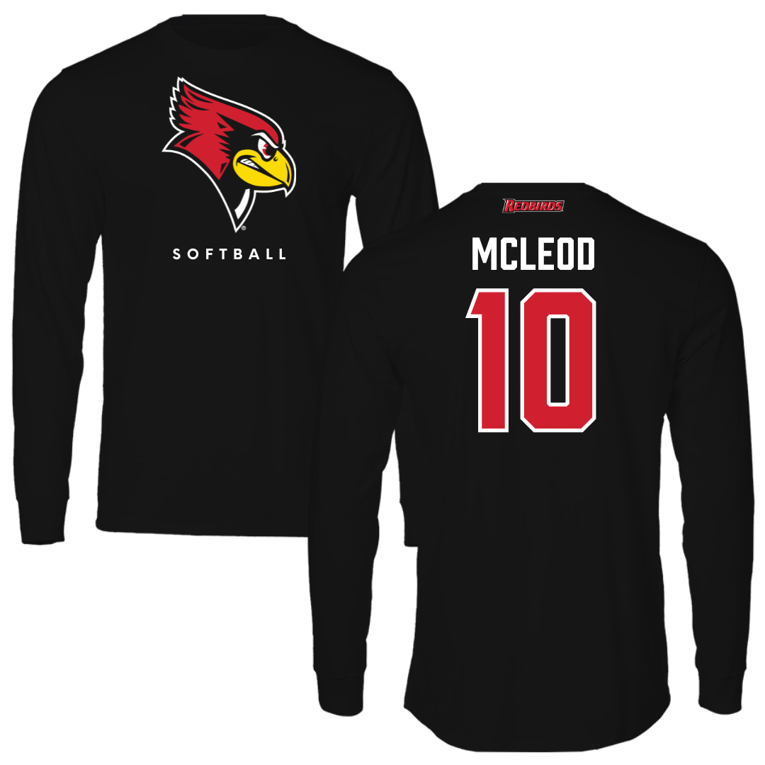 Illinois State University Softball Black Mascot Long Sleeve  - #10 Paige McLeod