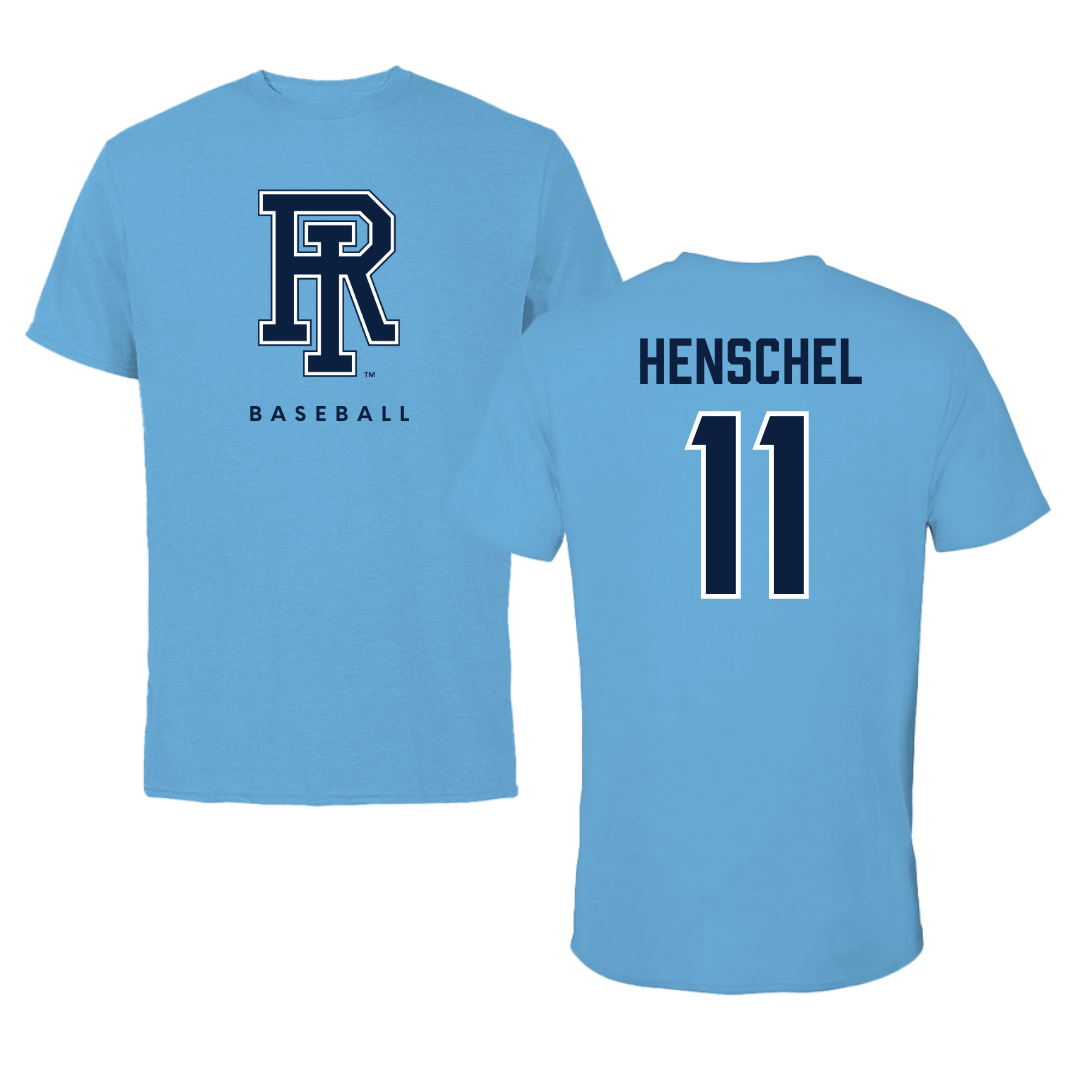 University of Rhode Island Baseball Carolina Blue Tee  - #11 Ryan Henschel