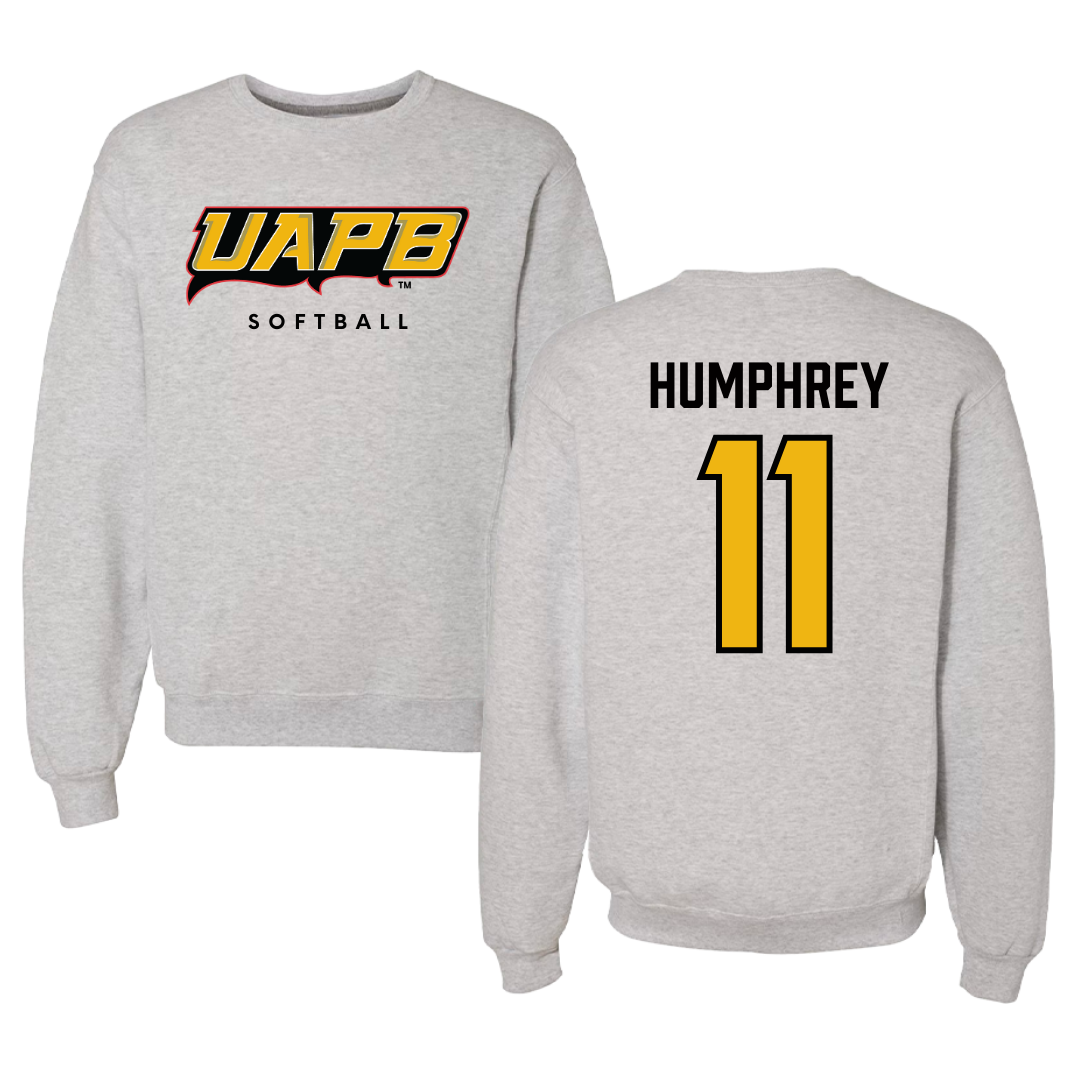 University of Arkansas-Pine Bluff Softball Gray Crewneck  - #11 Traelen Humphrey