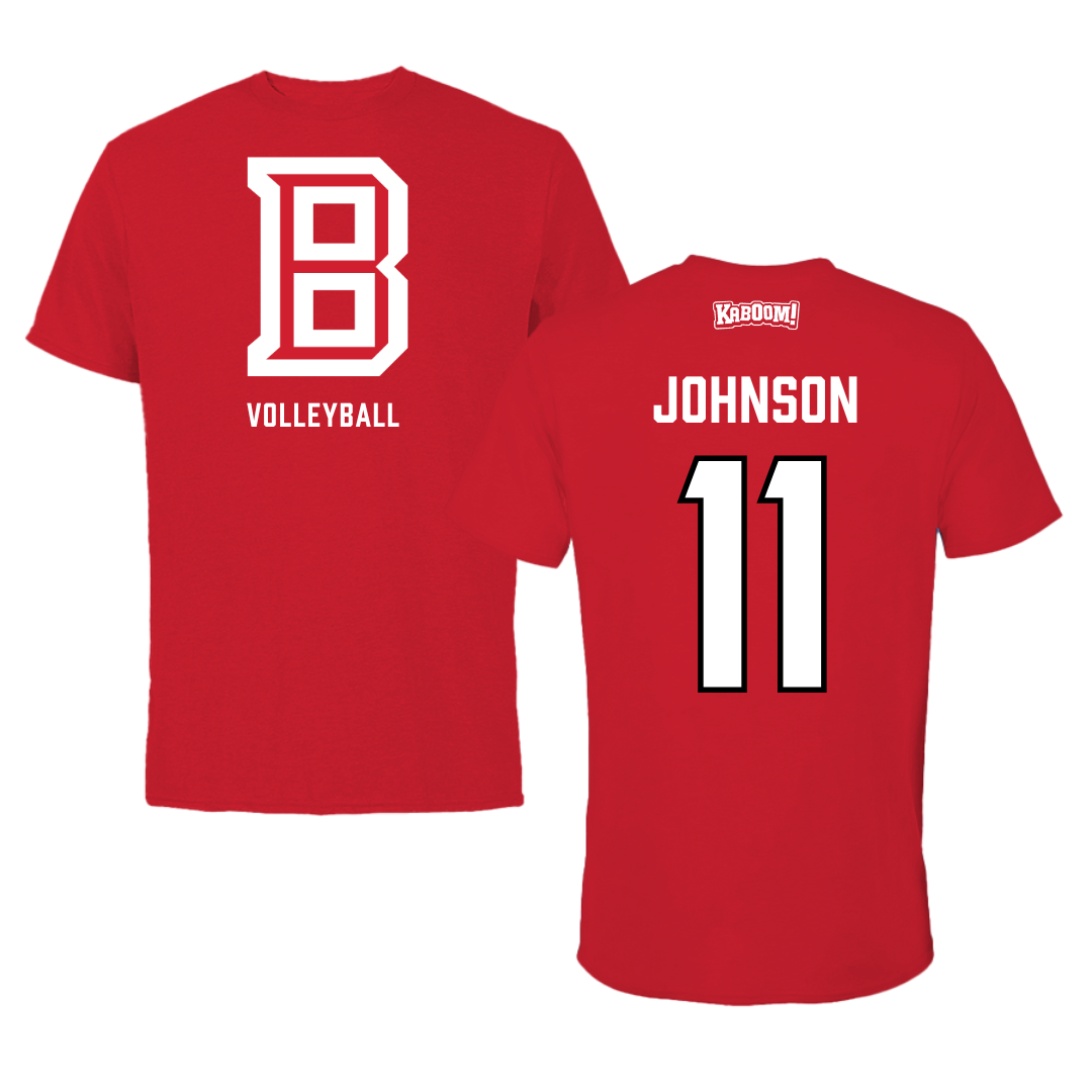 Bradley University Volleyball Red Block Tee - #11 Abby Johnson