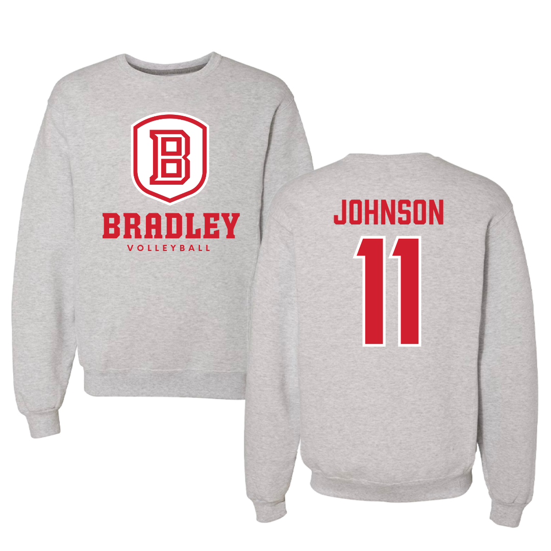 Bradley University Volleyball Gray Crewneck - #11 Abby Johnson