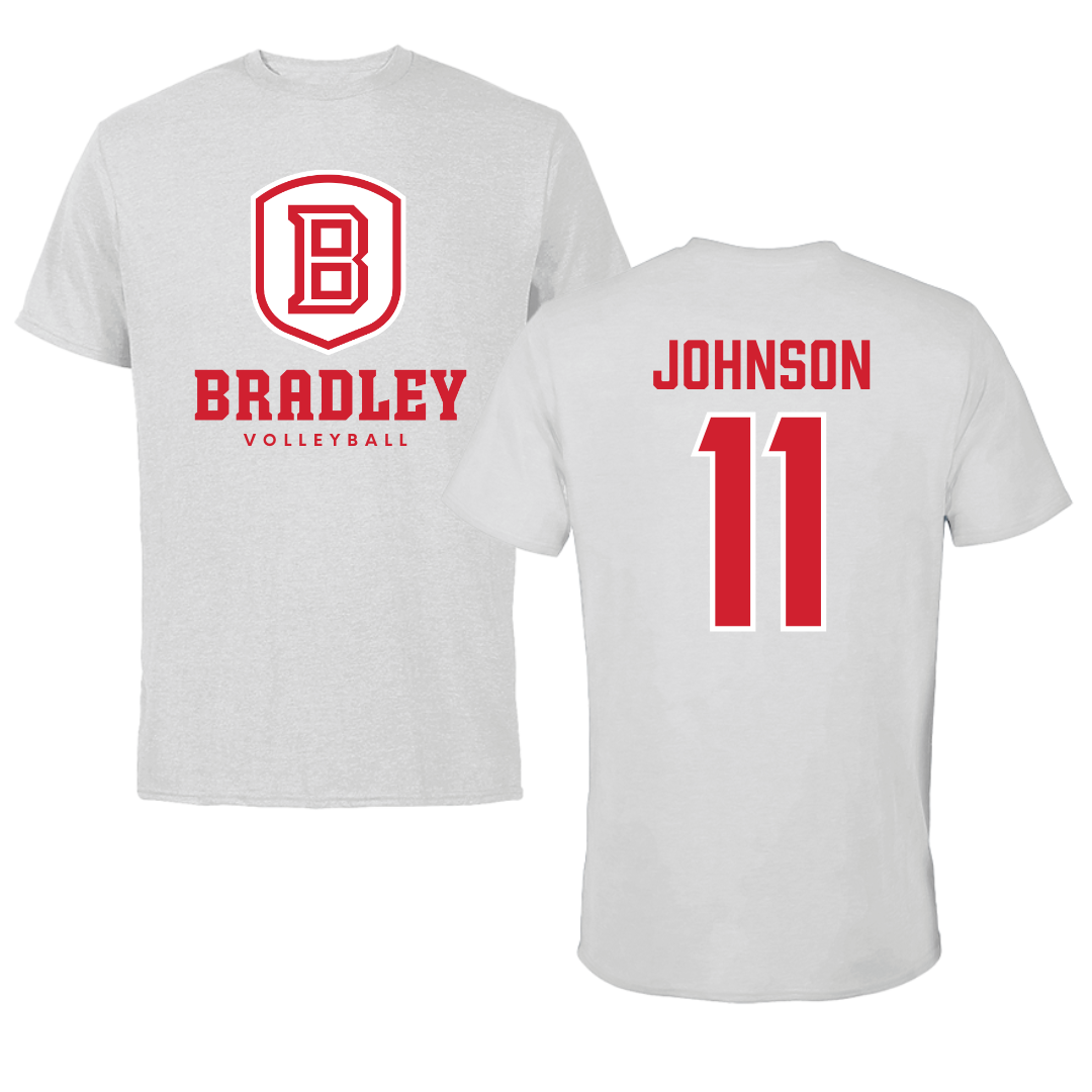 Bradley University Volleyball Gray Tee - #11 Abby Johnson