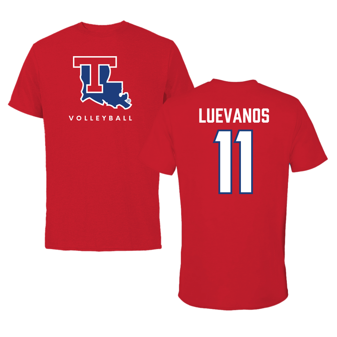 Louisiana Tech University Volleyball Red Tee  - #11 Grace Luevanos