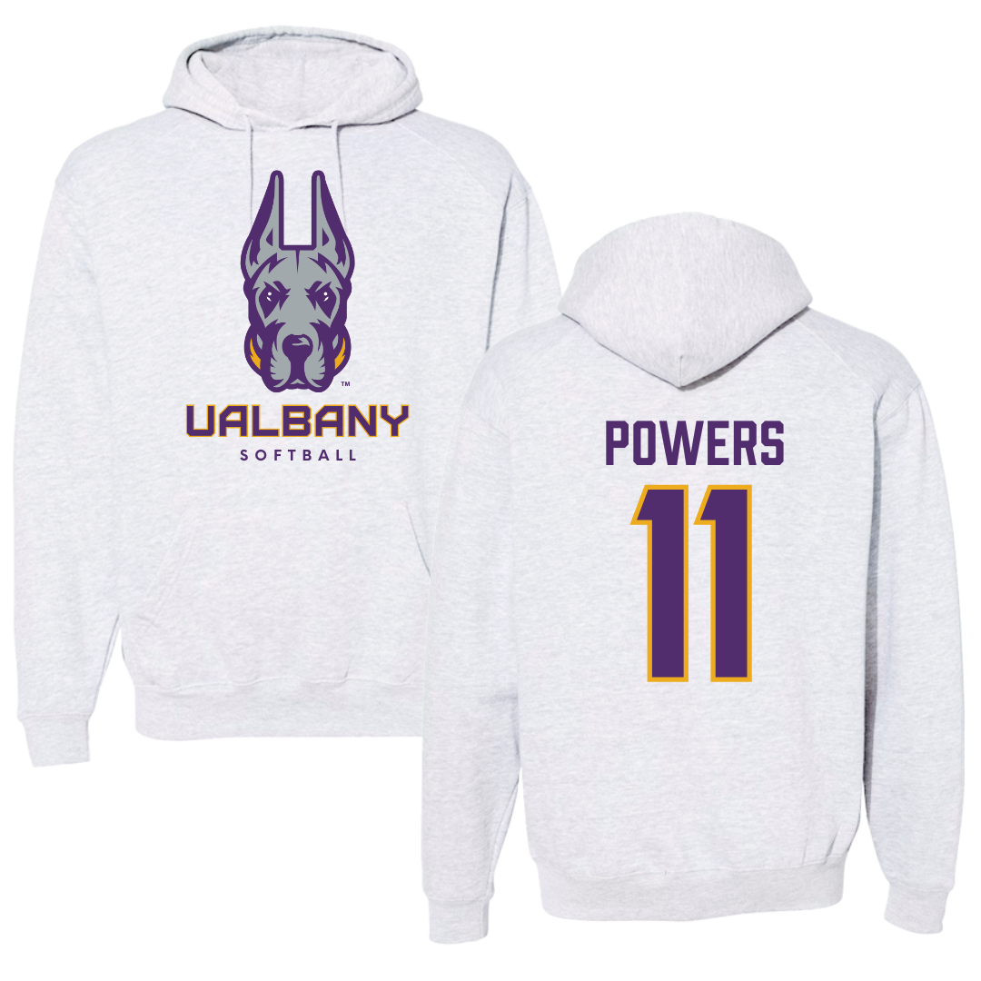 University at Albany Softball Gray Hoodie  - #11 Kate Powers