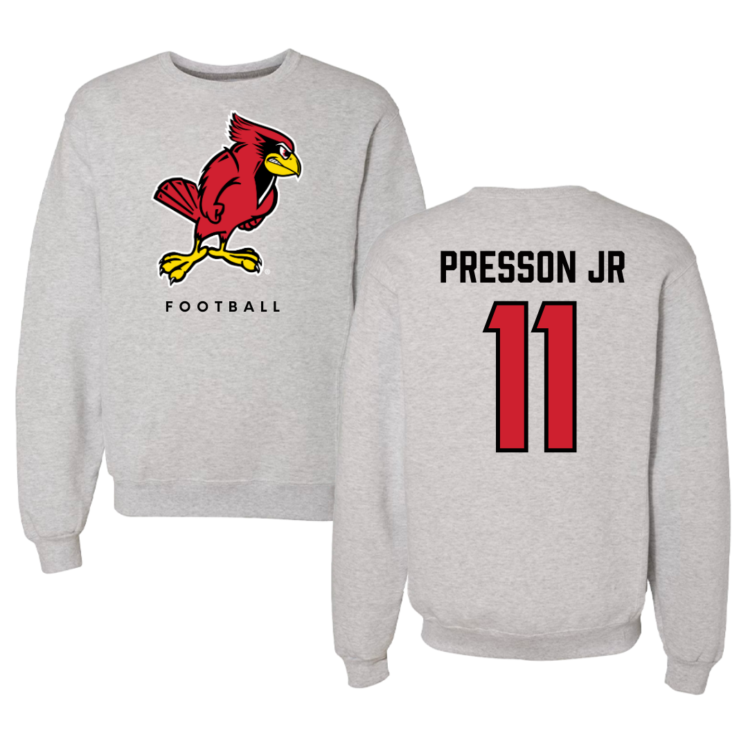 Illinois State University Football Gray Crewneck  - #11 Scotty Presson Jr