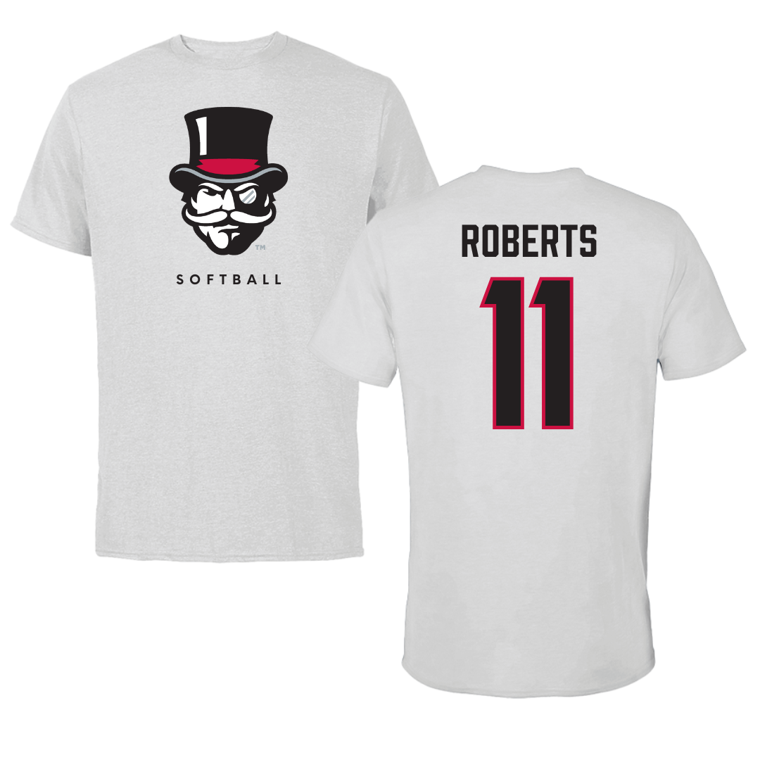 Austin Peay State University Softball Gray Mascot Tee - #11 Macee Roberts