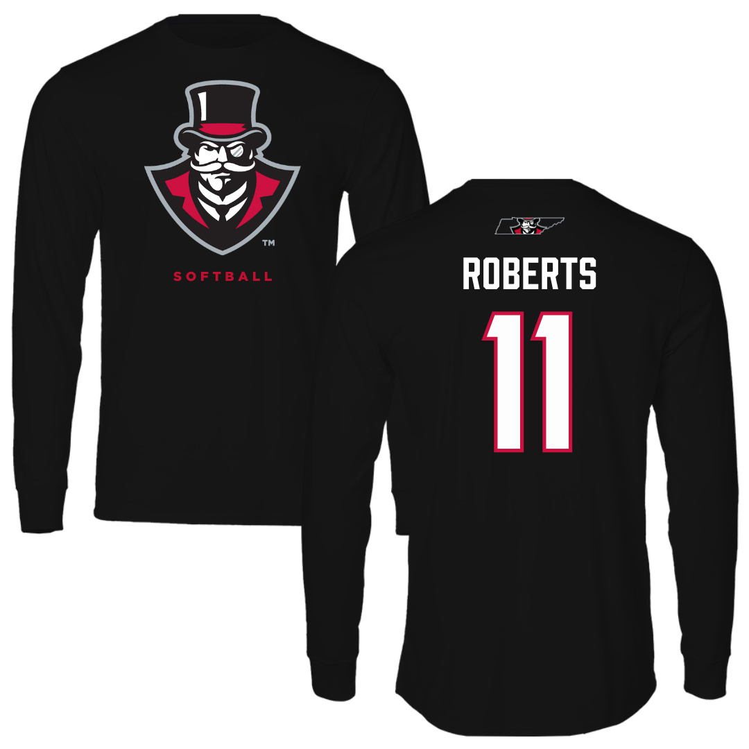 Austin Peay State University Softball Black Mascot Long Sleeve - #11 Macee Roberts
