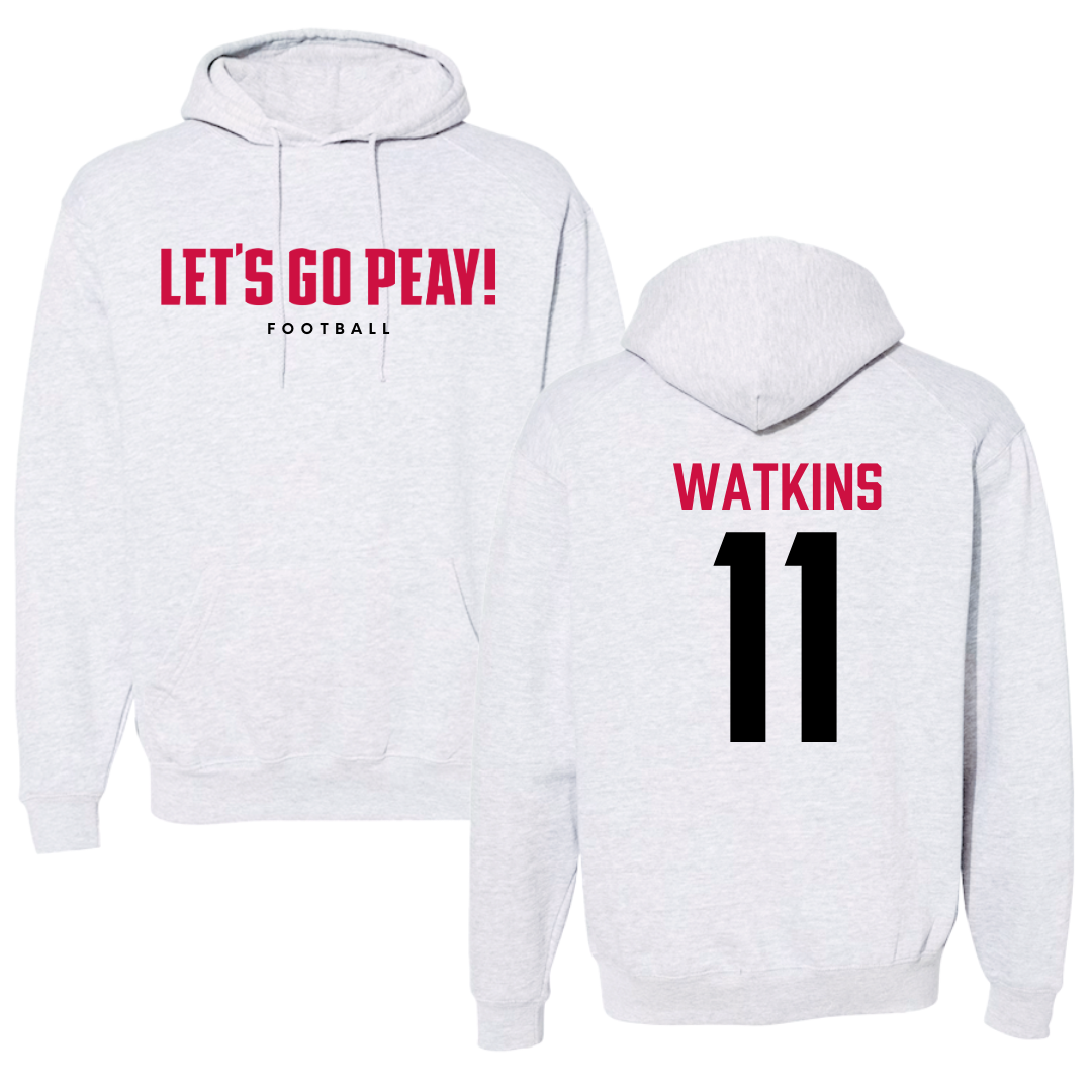Austin Peay State University Football Gray Hoodie  - #11 Ty Watkins