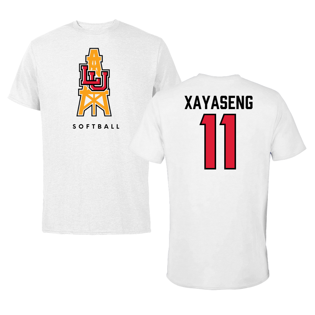 Lamar University Softball White Tee  - #11 Kalyn Xayaseng